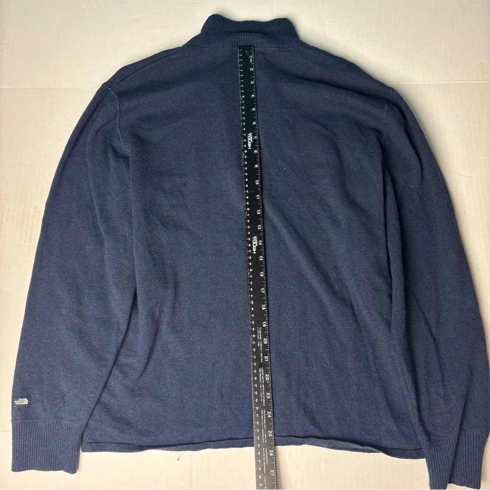 The North Face Men’s Large Knit Pullover Navy Blue Collared Lightweight Preppy